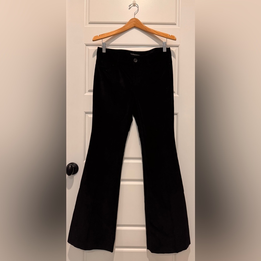 Theory black velvet boot cut jean
